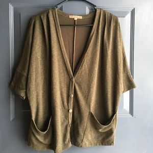 Brown 3/4 sleeve cardigan